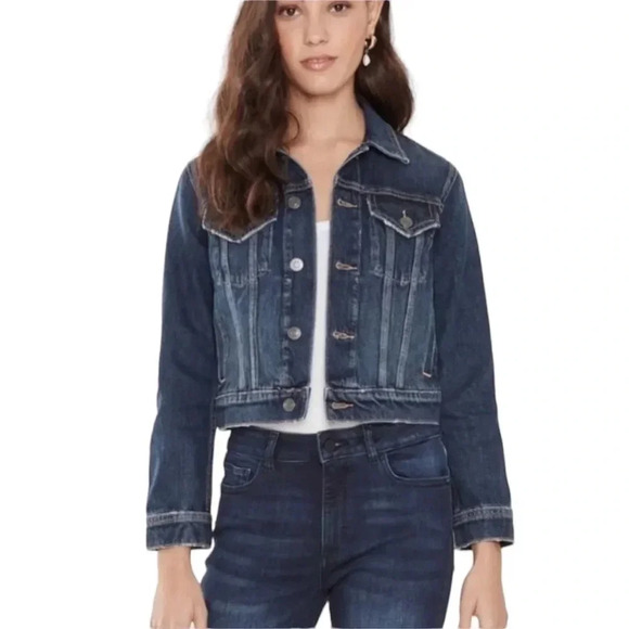 NWT Current/ Elliot " The Baby Trucker" Denim Cropped Jacket Size 1, Small - Picture 2 of 14